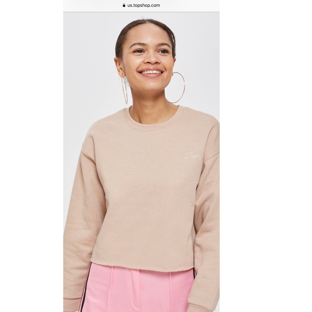 Topshop nude peach darling sweatshirt jumper
